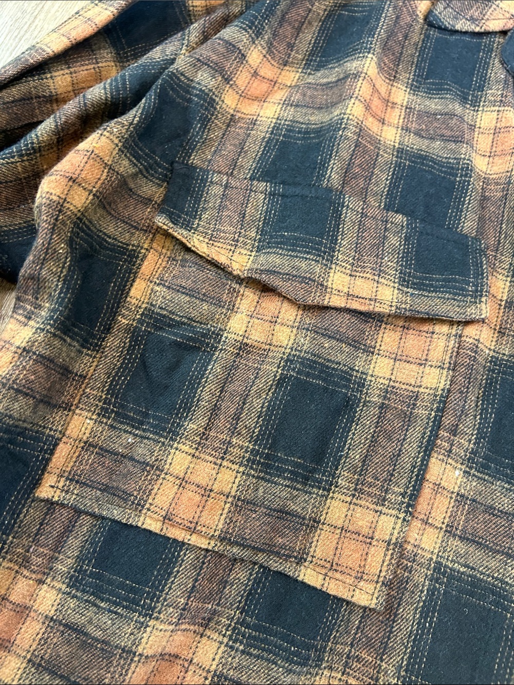 Women’s  Plaid Flannel Shirt - Black and brown - Picture 3 of 8